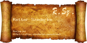 Retter Szederke névjegykártya